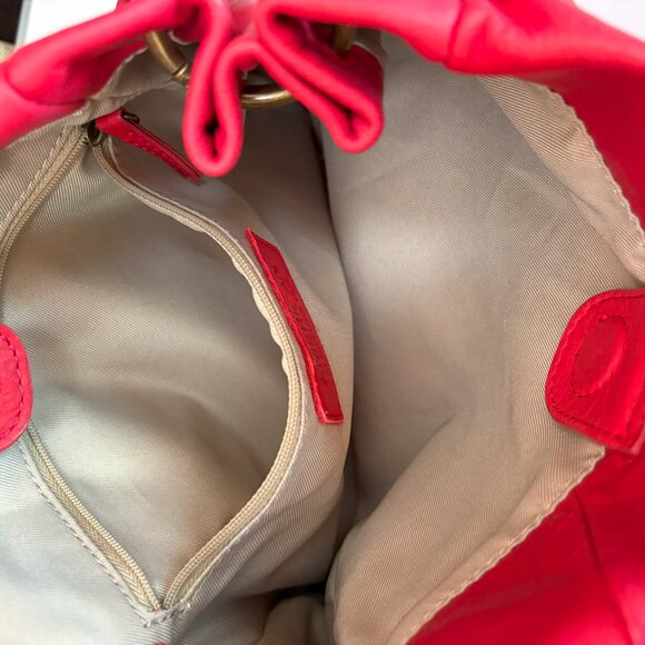 American Leather Co Shoulder Bag Soft Genuine Leather Purse Red - Picture 8 of 11